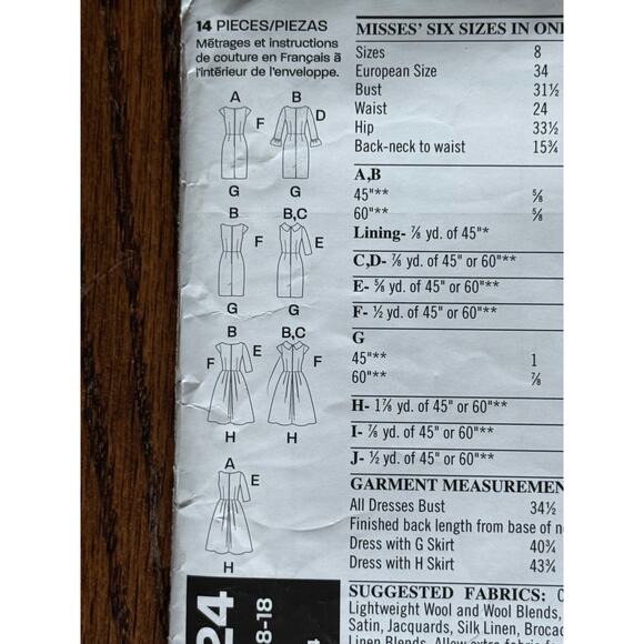 UC FF NEWLOOK 6824 Sewing Pattern 9 Pattern Pieces Mix & Match Retro Dress 8-18 - Picture 4 of 6